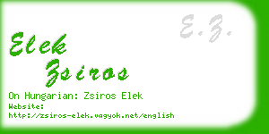 elek zsiros business card